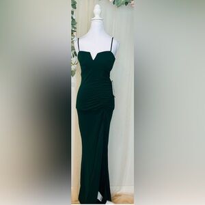 Emerald Sunday Emerald Green Ruched Maxi Dress | XS | NWT